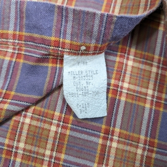 Cinch Shirt Men's XL Blue Red Brown Plaid Button Up Miller Style Cotton Ranch - Picture 7 of 7